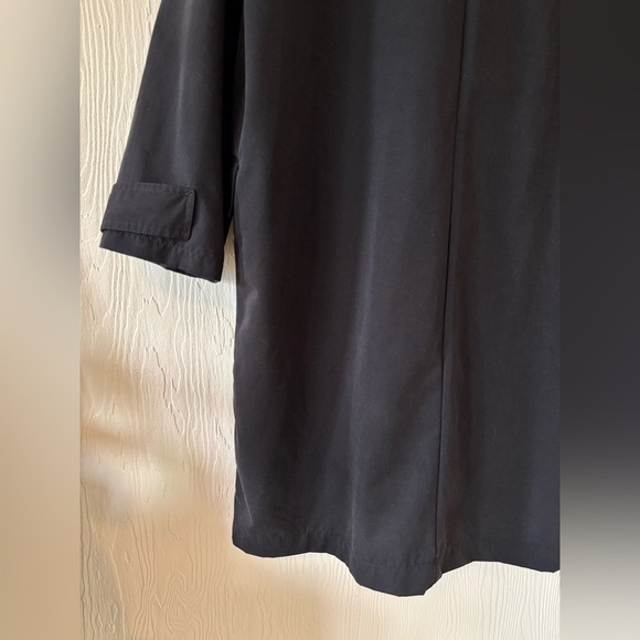 Zara Black Timeless Oversized Trench Coat Jacket Collared Button 80s Inspired - Picture 5 of 12